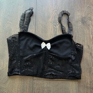 Black Skull Lace Tank Top